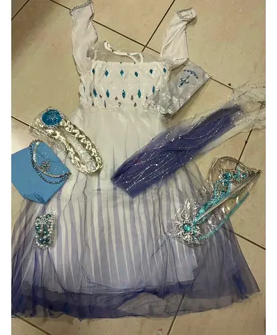 Frozen-style Princess Dress with Accessories (girls) - White to Purple Ombre new