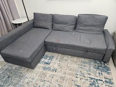 Ikea Friheten Grey 3-seater Sofa Bed with Chaise & Storage - Good Condition