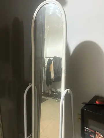White Full-Length Free Standing Mirror - Oval Frame