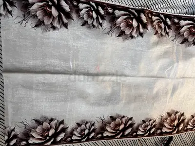 Light beige floral border sofa cover - new , length 4 meter , width -26.5 cm