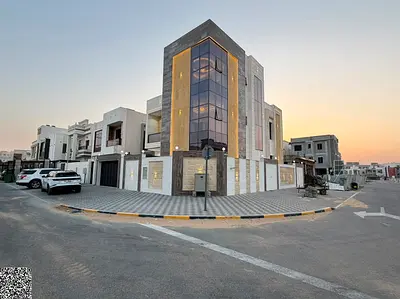 For sale on Sheikh Mohammed Bin Zayed Road: a two-story corner villa with a roof terrace—price includes registration and ownership transfer fees.