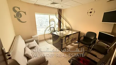 View of Al Qasba Canal and Khalid Lagoon | Ready-to-Rent Office in Al Majaz 3 A commercial office is now available for rent in Al Majaz 3, Sharjah. I