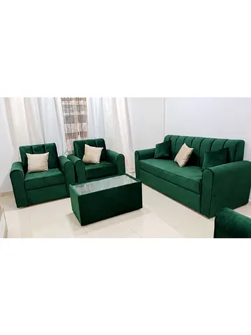 Get all the brand new 5 seater sofa with beige color pillows you can get from us