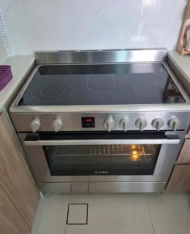 Bosch Series 8 Freestanding Electric Range Cooker, 90x60cm, Stainless Steel