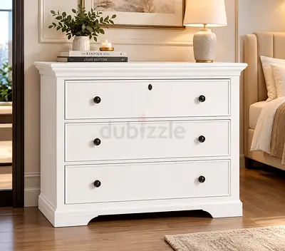 Pottery barn Larkin White 3-Drawer Wooden Dresser / Chest - Classic Design