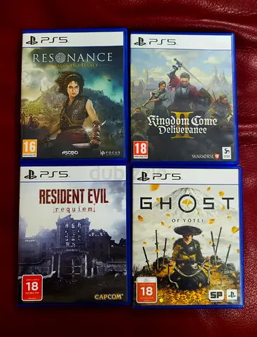 Set of 4 PS5 Games — Resonance, Kingdom Come, Resident Evil Re:quiem, Ghost of Yotei