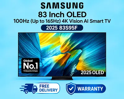 Samsung 83 Inch OLED S95F 100Hz (Up to 165Hz) 4K Vision AI Smart TV 2025 83S95F