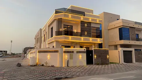 Al Helio 2 – Ajman | Corner villa near the mosque and amenities ~ Two floors plus a roof | Area: 3,