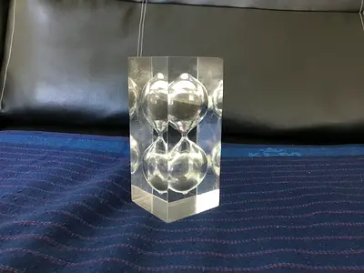 Vintage 1970s Acrylic Hourglass by Pierre Giraudon