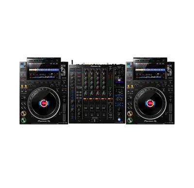 Pioneer CDJ DJ Setup with Mixer - Professional 2x Players + Mixer
