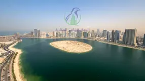 Four Bedroom Apartment for Annual Rent in Al Mamzar, Direct Sea View, Landlord-Paid AC, Two Balconie