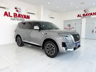 نيسان باترول بلاتينيوم V8 رمادي / احمر خليجي المسعود Nissan Patrol 2023 LE Platinum GCC Specs