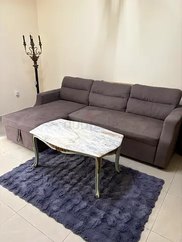 URGENT MOVE OUT SALE - Grey Portable Sofa Cum Bed With Hydraulic Storage