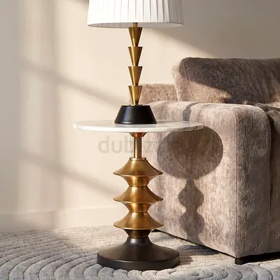 New Cavon Helix Genuine Marble Top End Table
