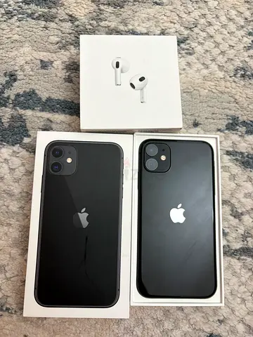 iPhone 11 with AirPods 3rd generation