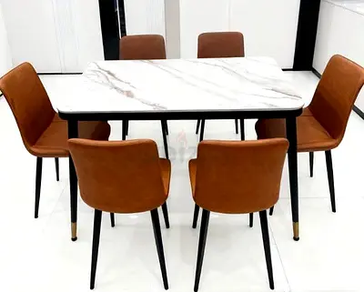 Brand new Top Marble dinning Table uth 6 chairs Available