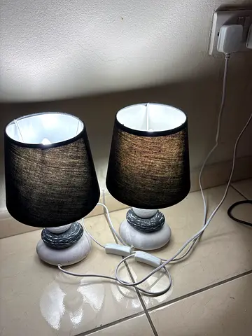 PAIR of bedside table lamps
