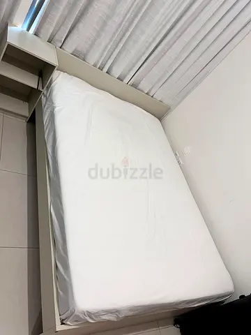 Ikea Queen bed frame with mattress