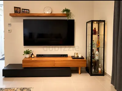 Modern Wooden TV Unit with 2 Drawers