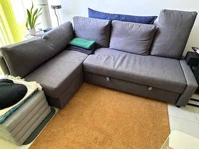 IKEA Friheten Grey L-shaped Sofa with Storage - Good Condition