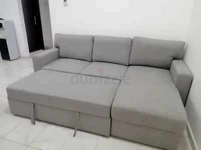 IKEA BÅRSJÖV - Light Grey Corner Sofa Bed with storage