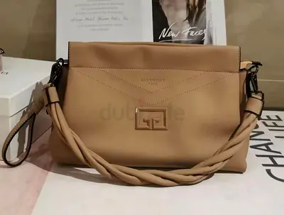 Givenchy tan leather shoulder bag with braided strap - good condition