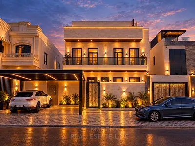 Luxury Villa for Sale in Al Aliyah – Ajman | 6 Master Bedrooms | Internal Elevator | Two Floors + Roof | Freehold for All Nationalities
