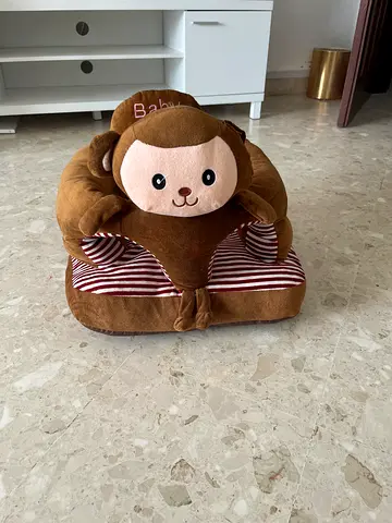 Plush Monkey Baby Floor Seat / Soft Support Seat