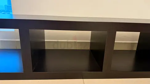 TV Stand / Entertainment Unit with Open Compartments dark wood