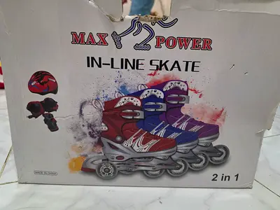 Max Power In-line Adjustable Roller Skates (2-in-1) - Kids/Adult