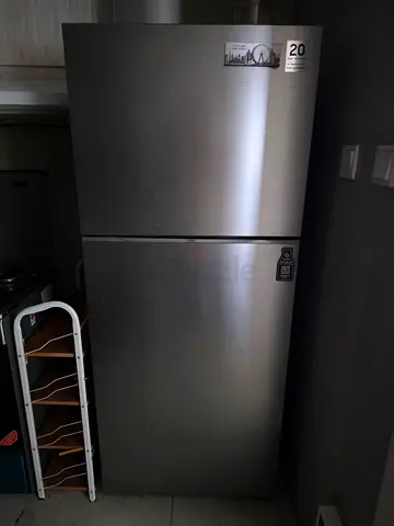 Stainless Steel Double Door Refrigerator - Good Working Condition