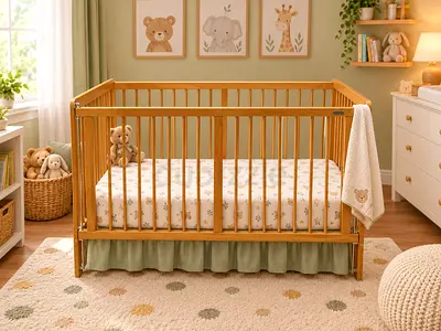 Like new Wooden Crib swing option with new mattress