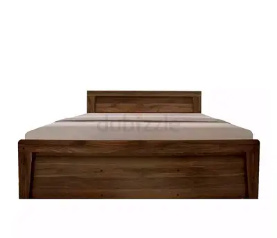 Solid Wood Single Bed Frame with Headboard - Walnut Finish & queen size mattress - both are for sale