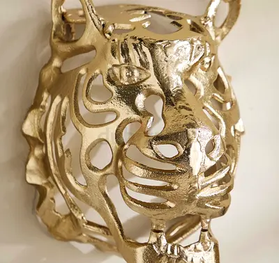 Aluminum Tiger Face Wall Decor: 23*29*30cm