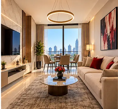 City View 1BR | Binghatti Ruby | Balcony & Pool