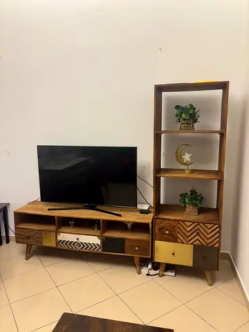 **Price drop.. Wooden TV Unit and Matching Display Shelf - Midcentury Style