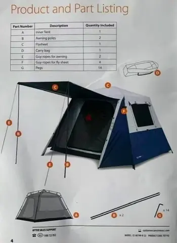 Adventuridge 6 Person Instant Up Cabin Tent – Large Family Camping Tent