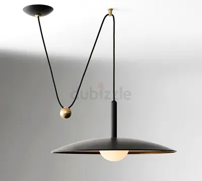 Large West Elm Piero black pendant lamp