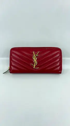 Yves Saint Laurent Red Long Wallet