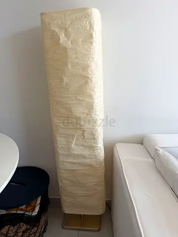 Ikea floor lamp with paper shade - tall standing lamp, beige