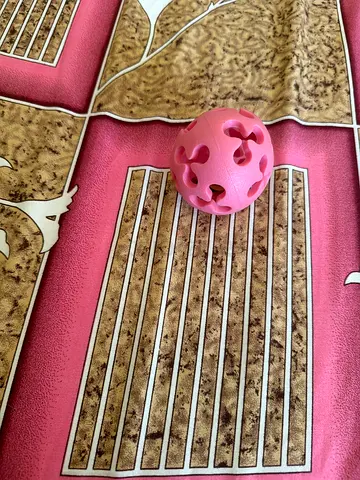 Pink Hollow Play Ball with Flower Cutouts and Bell inside - Light Toy