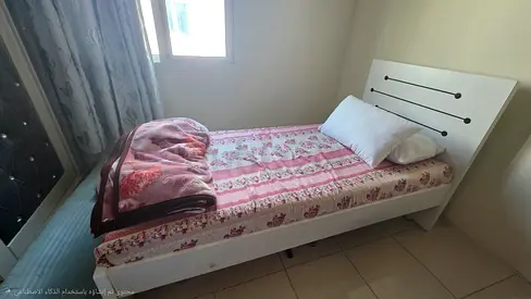 Single white wooden bed frame with storage drawer - good condition