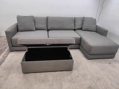 Great condition crate and barrel lshape sofa with ottoman