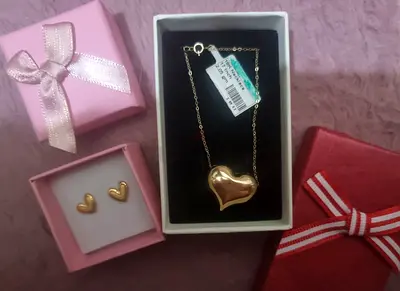 18K Gold Necklace and Earrings