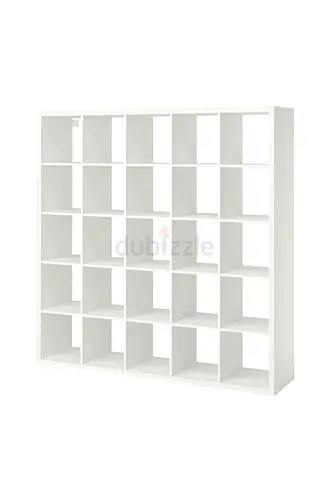 White kalax 25-Cube Storage Shelf unit 5/5/ Bookcase - Good Condition