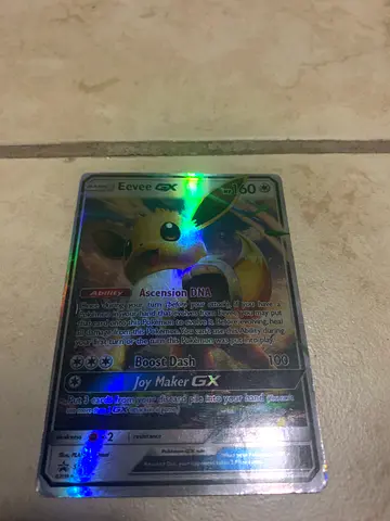 Eevee GX Full Art Holographic Pokémon Card (Sleeved)