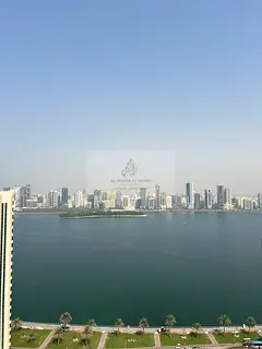 Second Row from Khalid Lagoon | Sea View Balcony | 3 Bathrooms | Family Tower with CCTV | 1 Month Fr