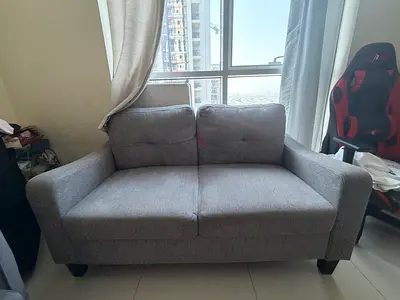 2-seater Grey Fabric Sofa - Good Condition
