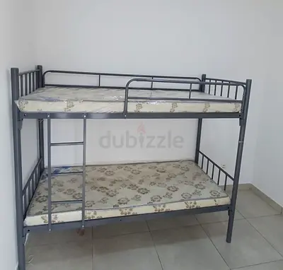 Metal Bunk Bed with Two Mattresses - Good Condition