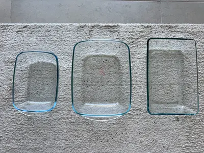 Set of 3 Glass Oven Baking Dishes (Rectangular, Different Sizes)